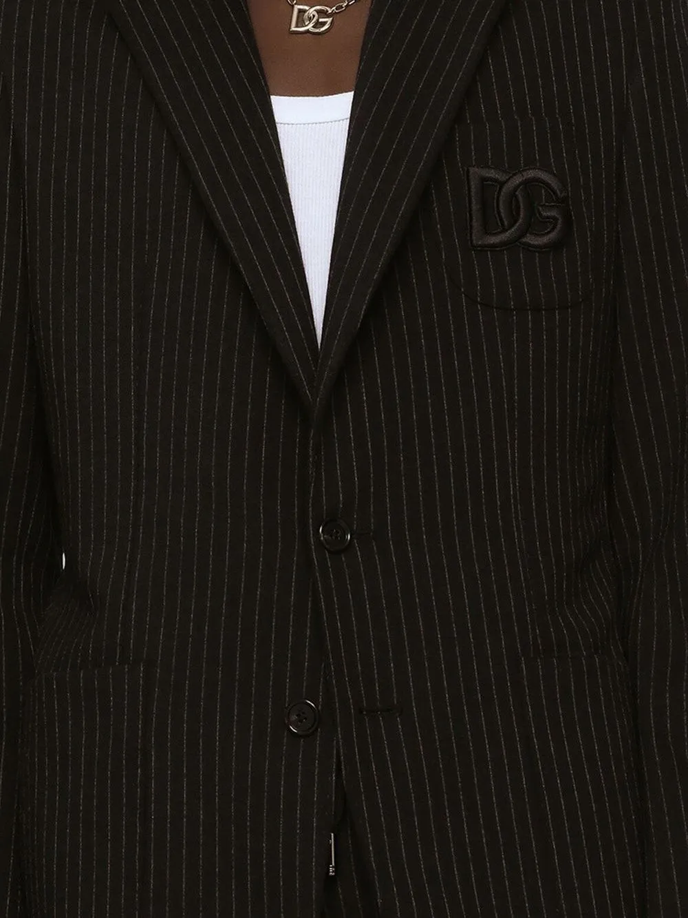Dolce & Gabbana Single-breasted Pinstripe Blazer In Black