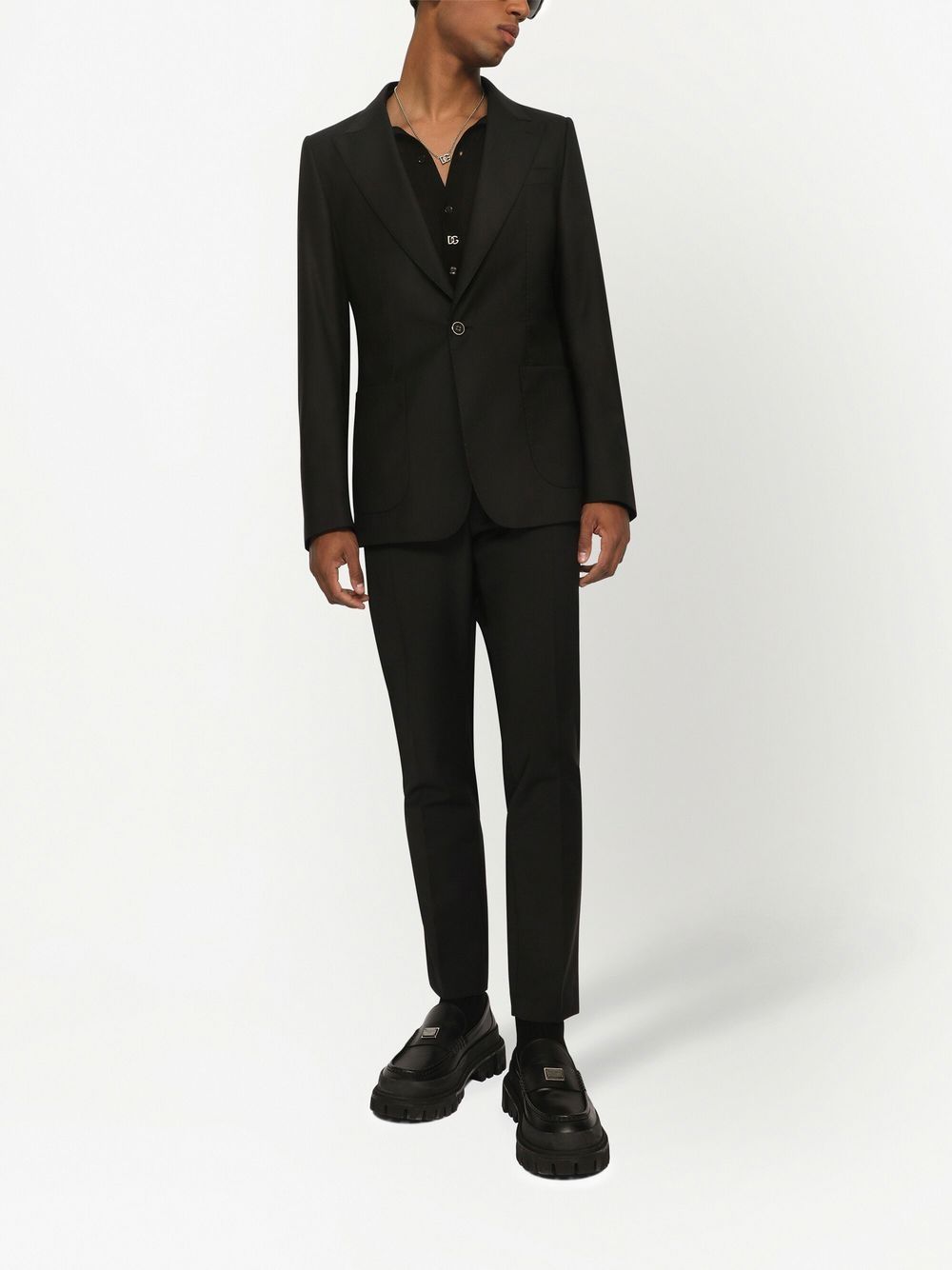 Shop Dolce & Gabbana Portofino Single-breasted Wool-silk Blazer In Black