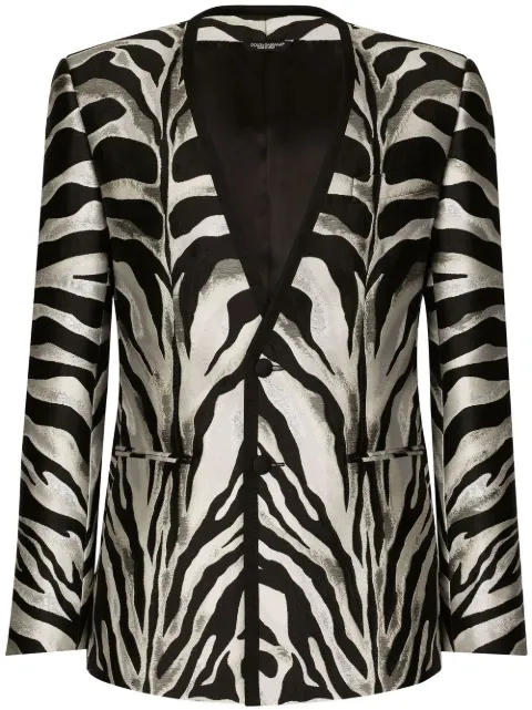 Dolce & Gabbana zebra-print lamé jacquard blazer