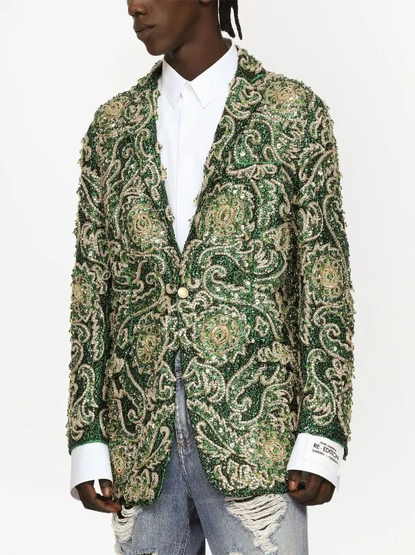 Dolce & Gabbana Taormina-fit Embroidered single-breasted Blazer