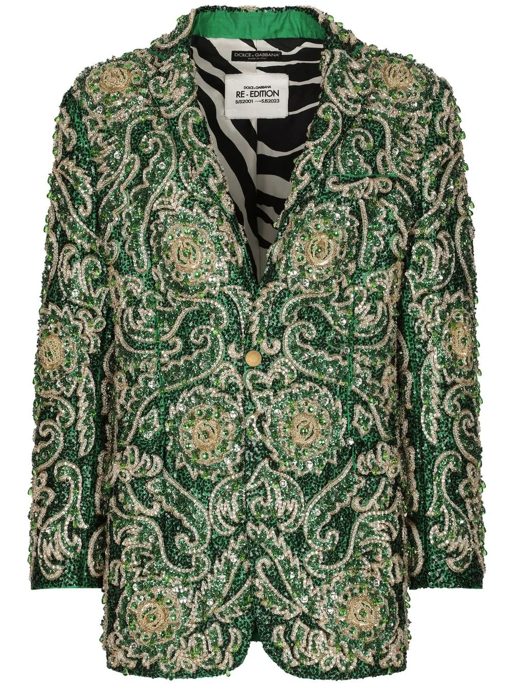 Dolce & Gabbana Taormina-fit Embroidered single-breasted Blazer - Farfetch