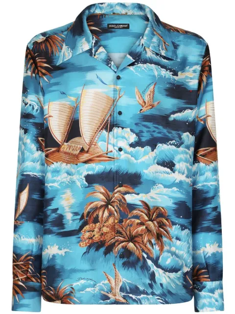Dolce & Gabbana graphic-print silk shirt 