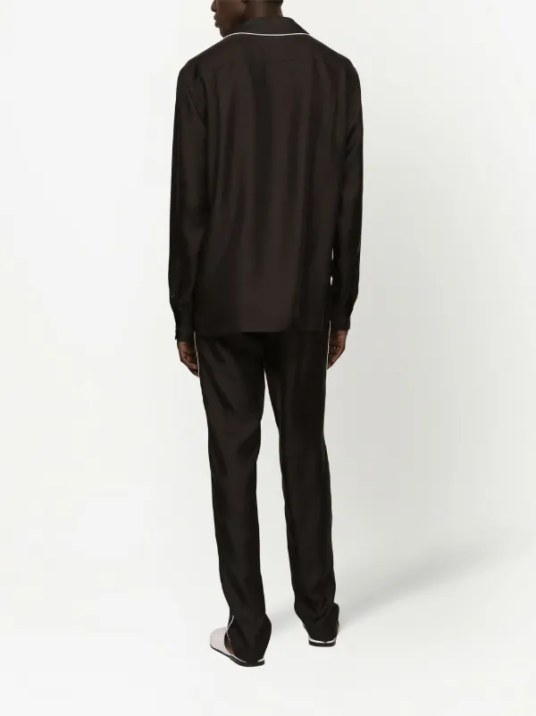 Dolce & Gabbana シルクパジャマシャツ | ブラック | FARFETCH JP