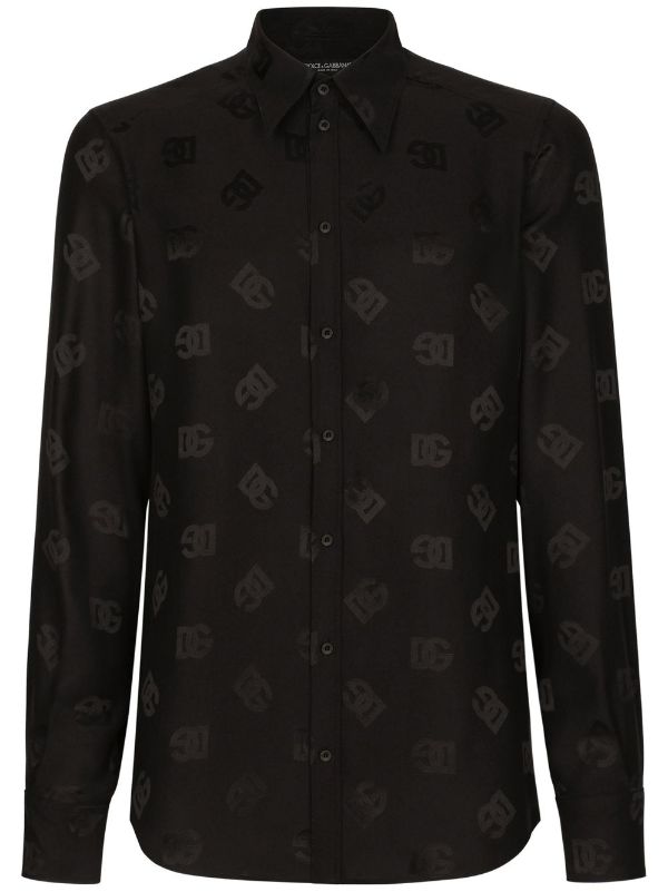 Dolce & Gabbana Logo-Print Silk Shirt