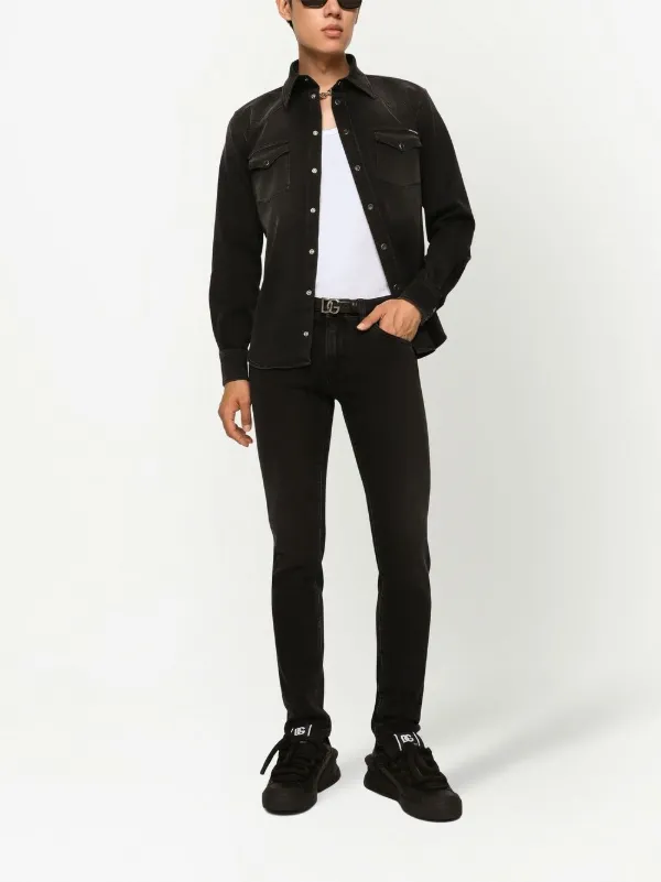 Dolce & Gabbana button-up Denim Shirt | Black | FARFETCH