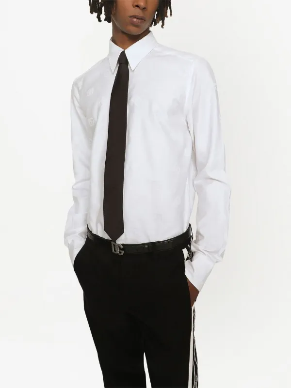 Dolce & Gabbana Martini-fit Jacquard Shirt | White | FARFETCH GE
