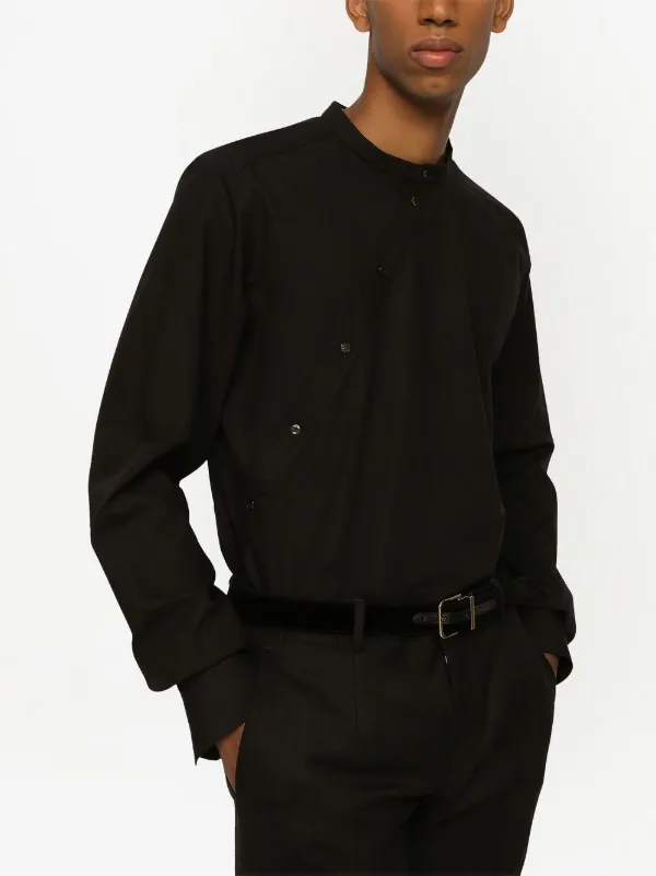 Dolce & Gabbana long-sleeve Collarless Shirt | Black | FARFETCH Dolce & Gabbana long-sleeve Collarless Shirt | Black | FARFETCH