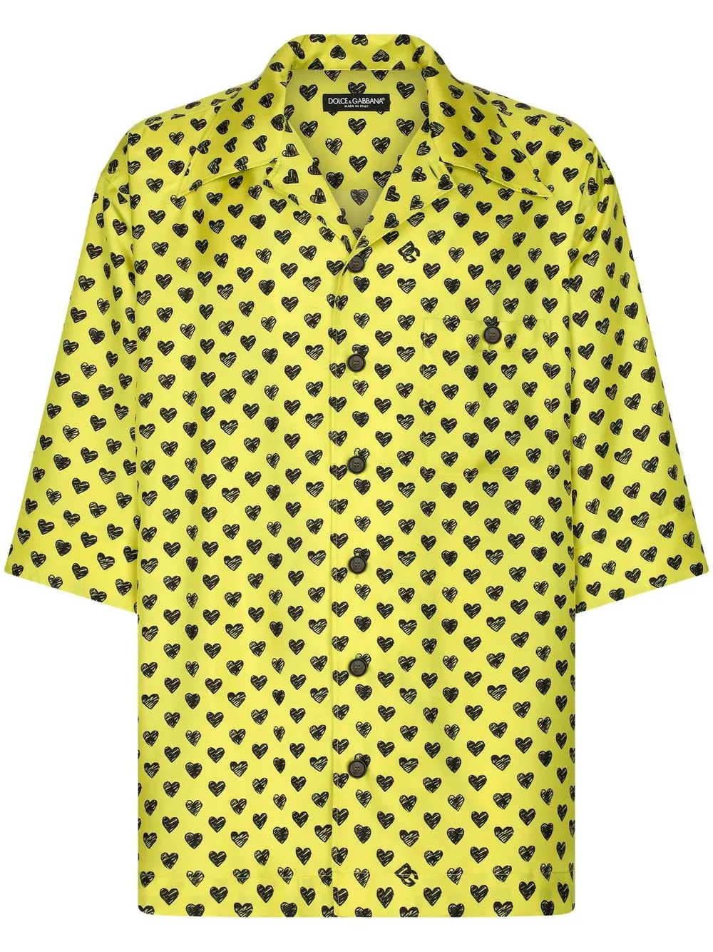 

Dolce & Gabbana camisa de seda con corazones estampados - Amarillo