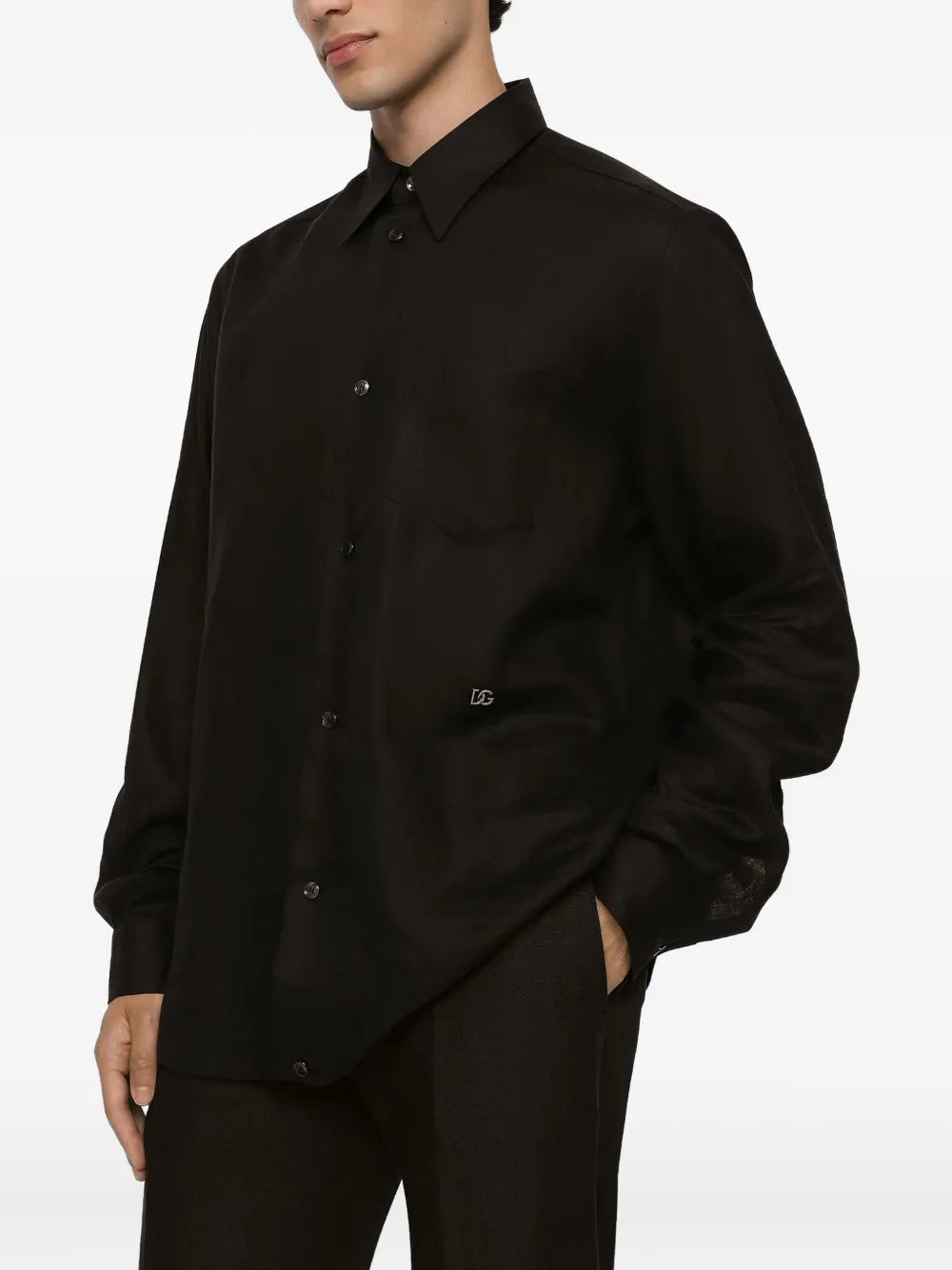 Dolce & Gabbana Linnen overhemd Zwart