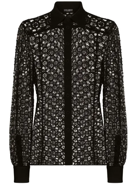 Dolce & Gabbana Sicilia-fit macramé-lace single-breasted blazer