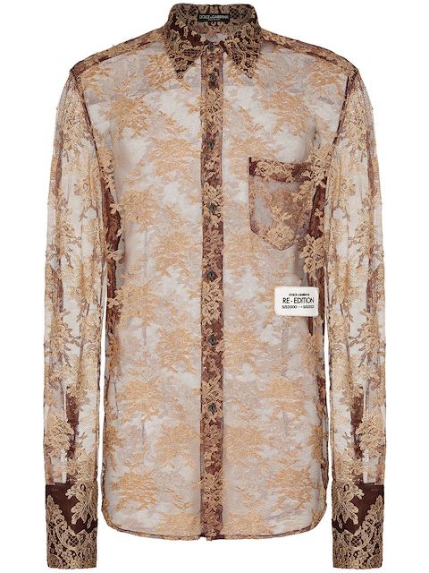 Dolce & Gabbana floral-print sheer shirt