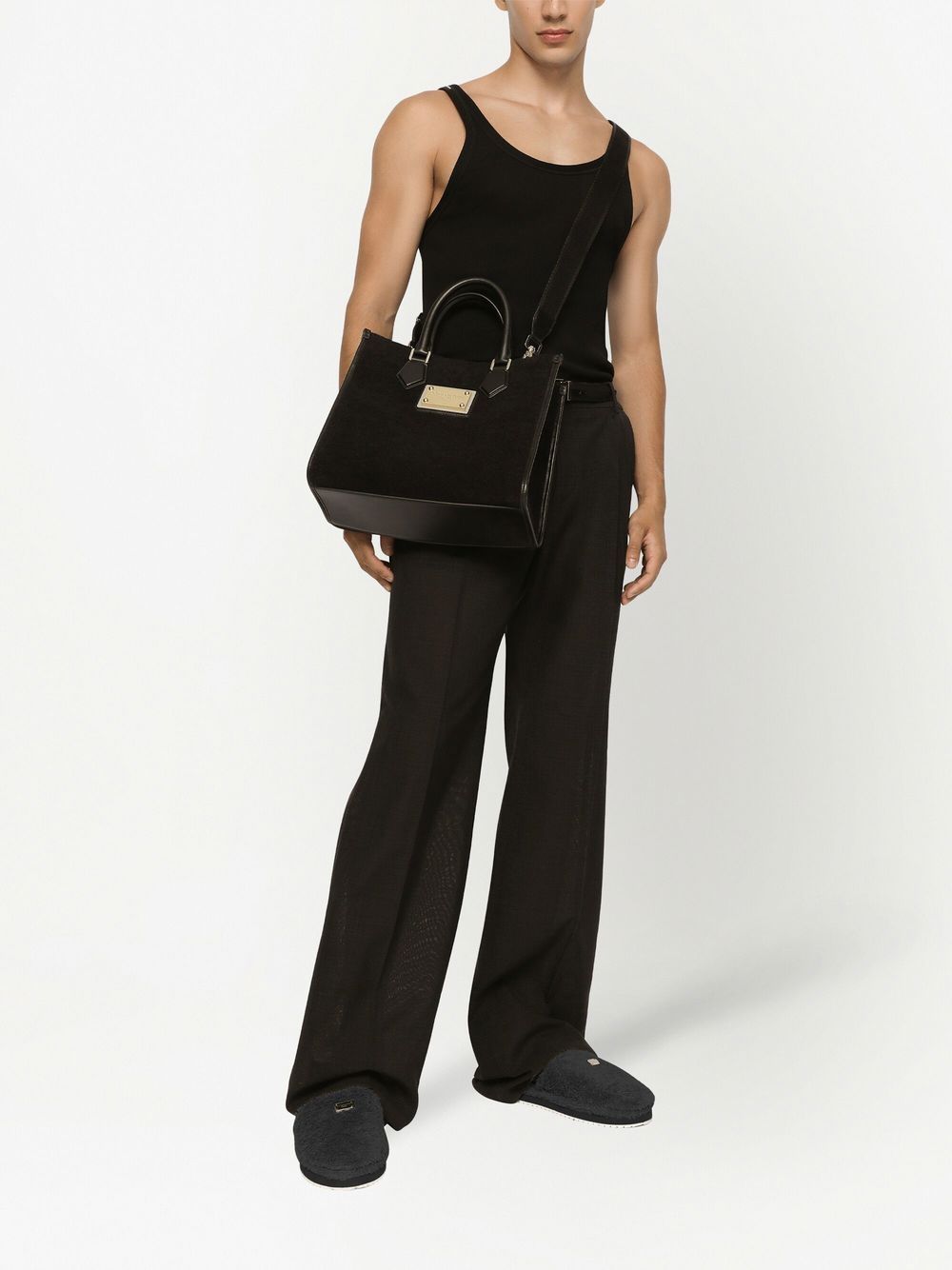 Shop Dolce & Gabbana Cotton Vest Top In Black