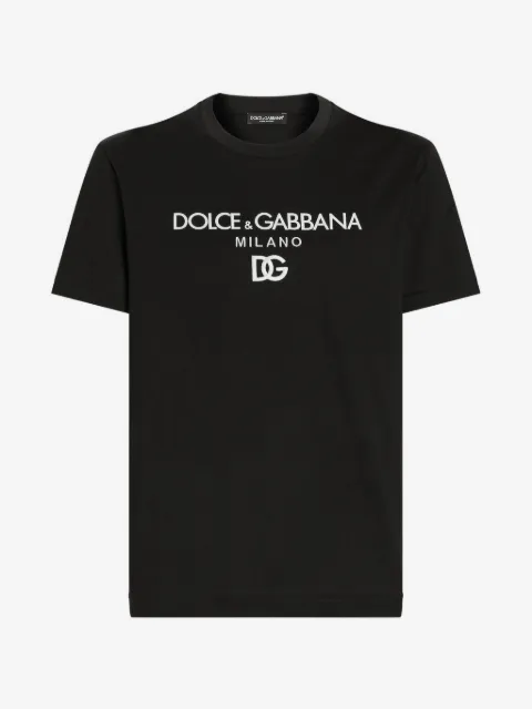 Dolce & Gabbana logo-embroidered cotton T-shirt