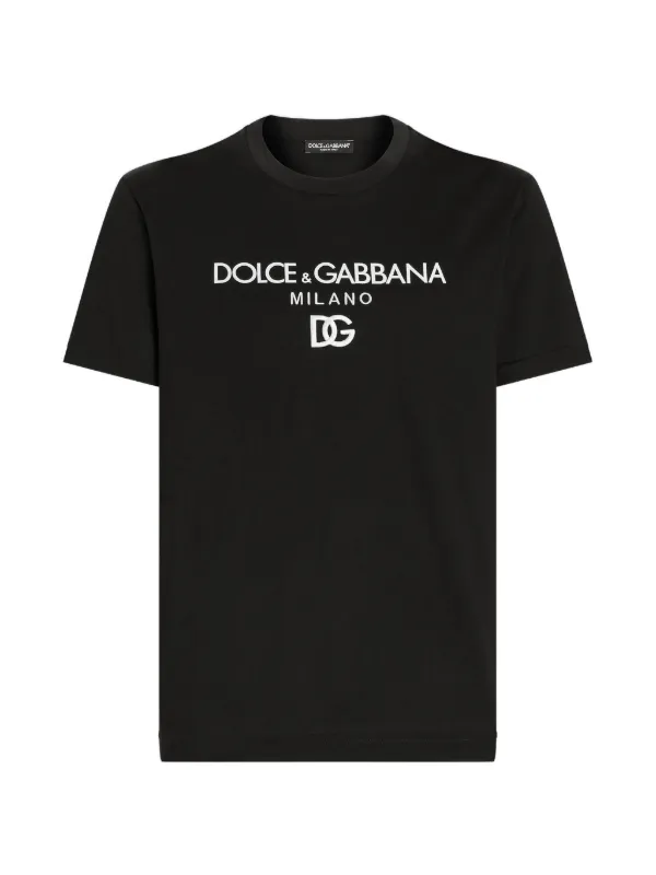 Dolce & Gabbana Tシャツ Dolce & Gabbana Camiseta Com Logo Bordado | Preto | FARFETCH BR