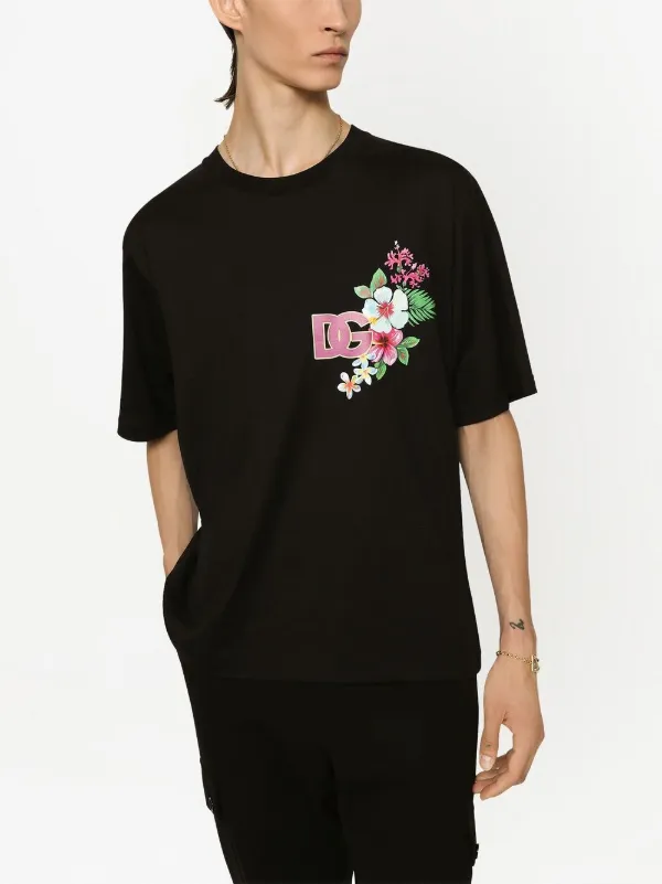 Dolce & Gabbana logo-print Cotton T-shirt | Black | FARFETCH AO