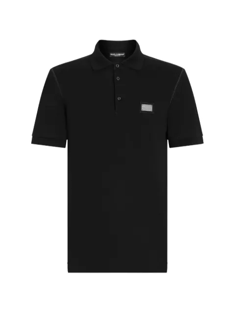 Dolce & Gabbana logo-tag piqué polo shirt