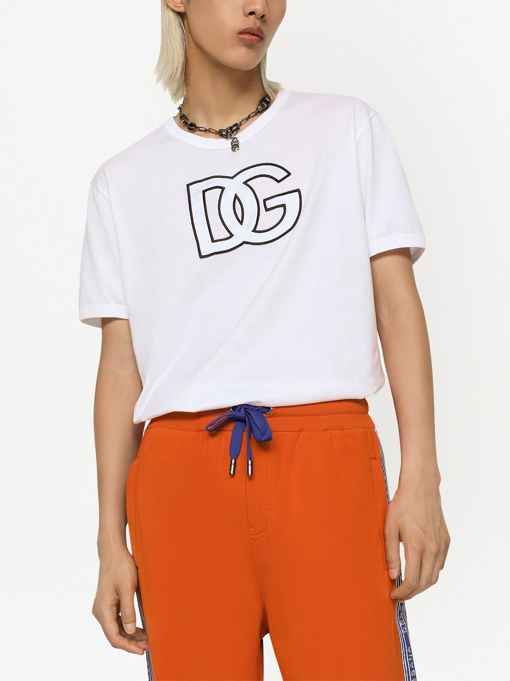 Shop Dolce & Gabbana Logo-monogram-print T-shirt In White