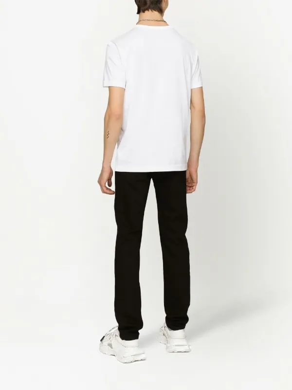 Dolce & Gabbana クラウン＆アニマル コットン 半袖Tシャツ DOLCE & GABBANA 新作Tシャツ 半袖 コットン ブラック コイン柄