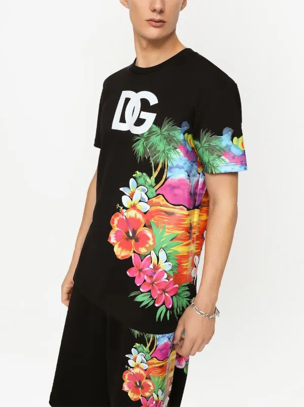 Dolce & Gabbana Floral Print DG T-shirt - Farfetch