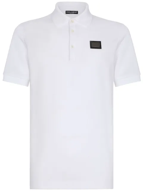 Dolce & Gabbana Polo Shirt In Monogram Jacquard Knit in Orange for Men