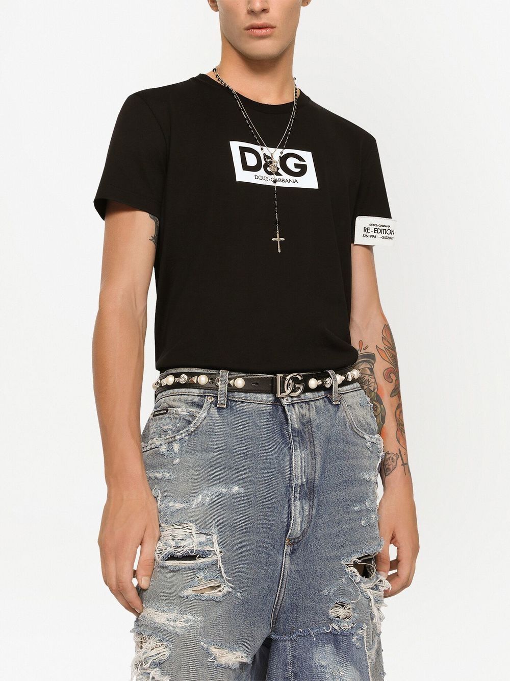 Shop Dolce & Gabbana Logo-print T-shirt In Black