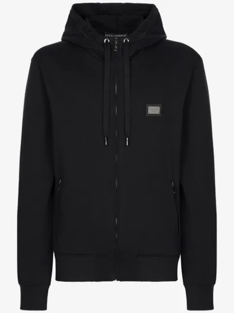 Dolce & Gabbana logo-tag zip-up hoodie