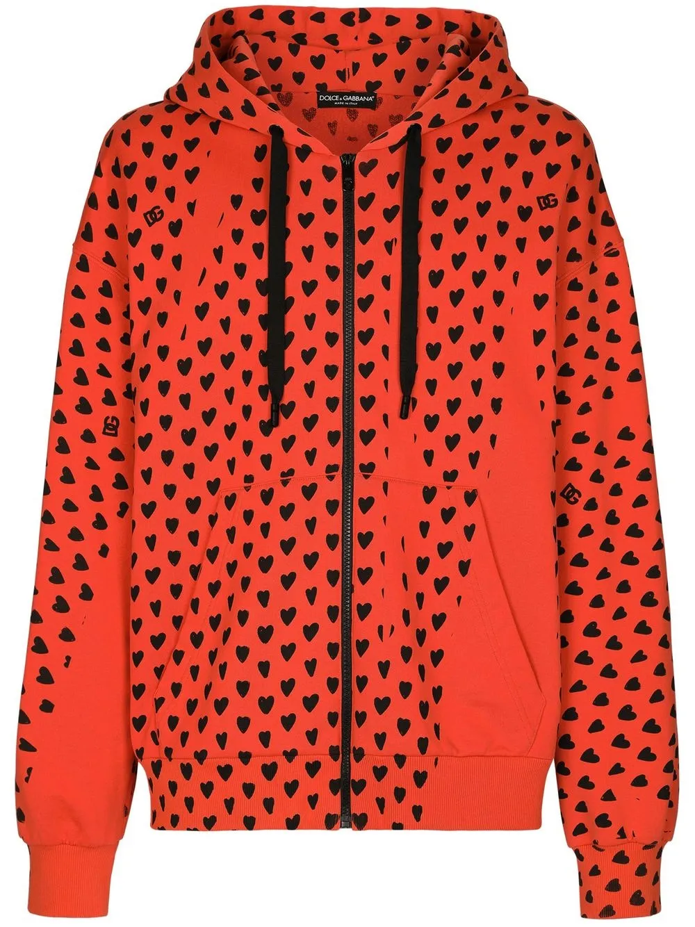 

Dolce & Gabbana heart-print zip-up hoodie - Red