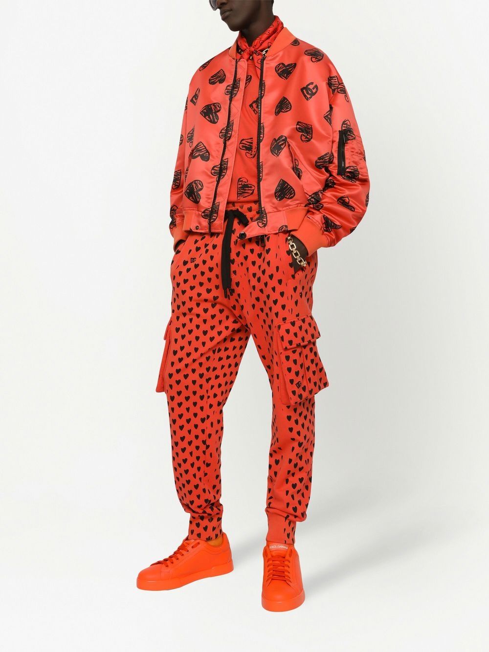 Dolce & Gabbana Bomberjack met hartprint - Oranje