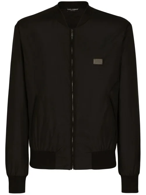 Veste zippée à étiquette logo - Dolce & Gabbana - Modalova