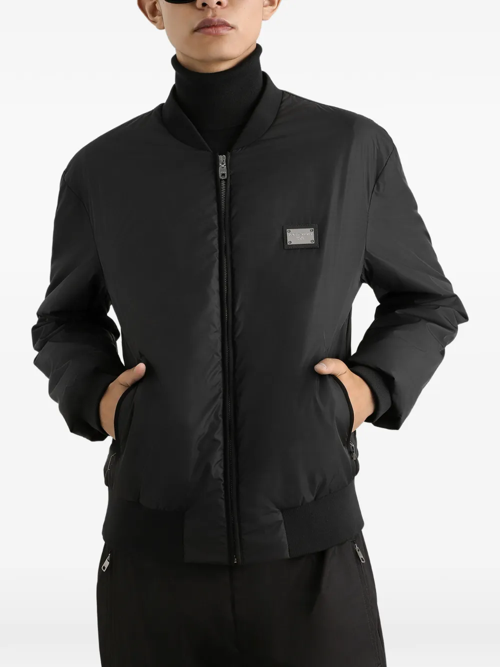 Dolce & Gabbana logo-tag Track Jacket | Black | FARFETCH