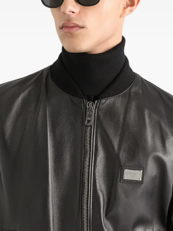 Dolce & Gabbana ロゴ レザージャケット | ブラック | FARFETCH JP