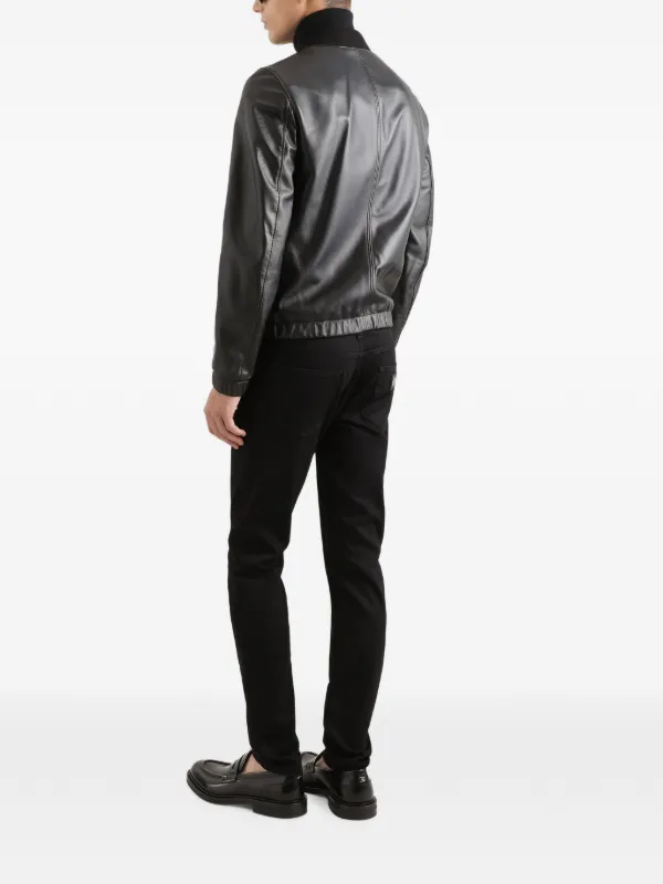Dolce & Gabbana ロゴ レザージャケット | ブラック | FARFETCH JP