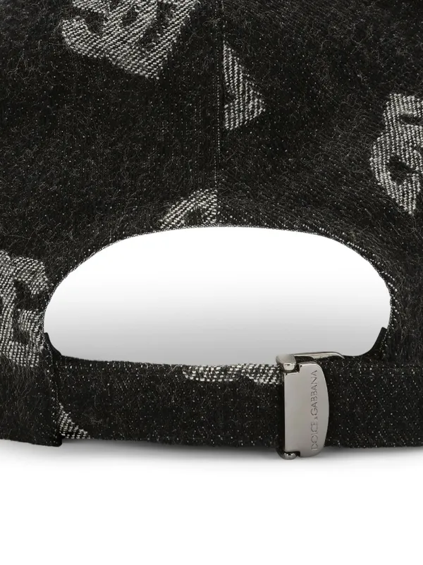 Dolce & Gabbana DG Monogram Jacquard Baseball Cap | Black | FARFETCH