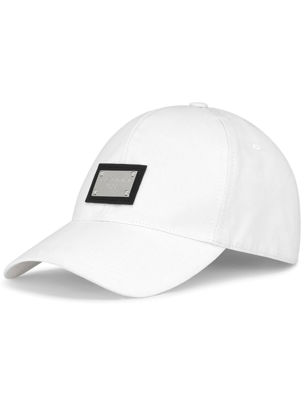 Dolce & Gabbana Dg Essentials Logo-plaque Baseball Cap In White