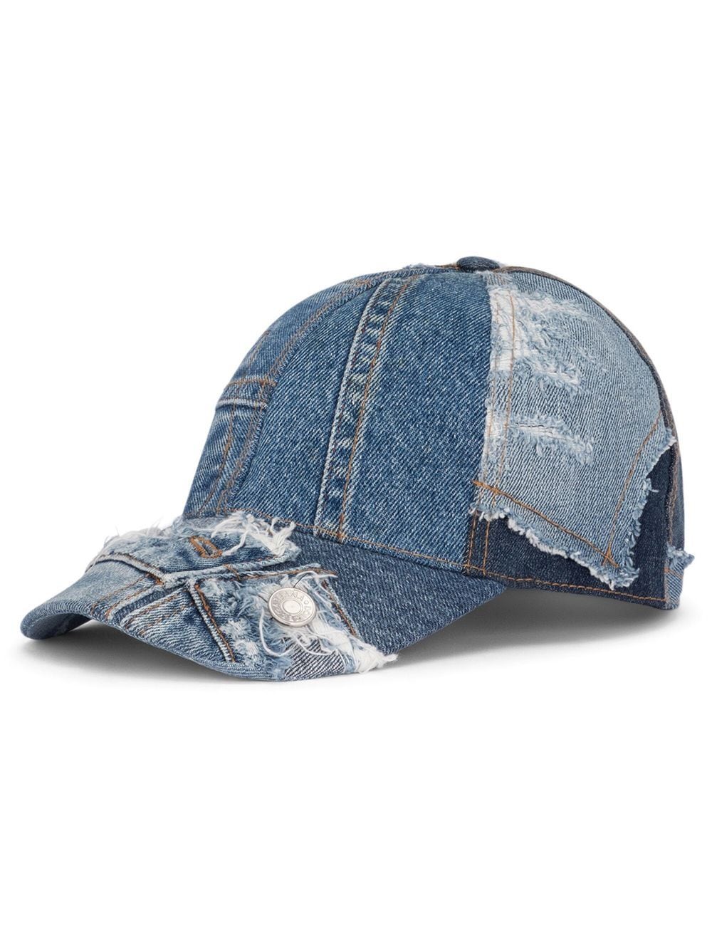 Shop Dolce & Gabbana Patchwork-denim Baseball Cap In Blue