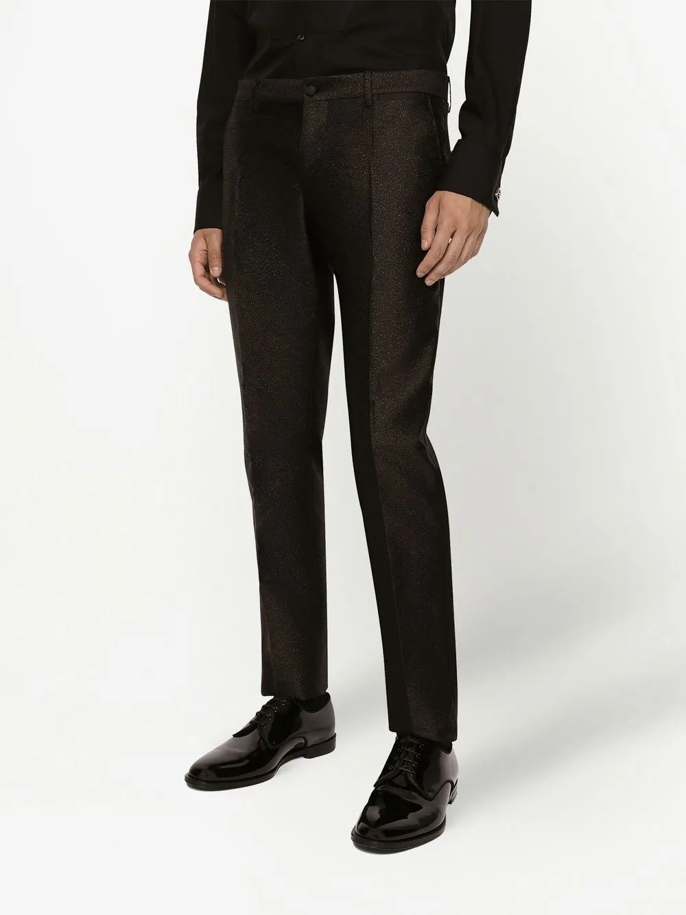 Dolce & Gabbana Glittered Single-breasted Blazer In Black