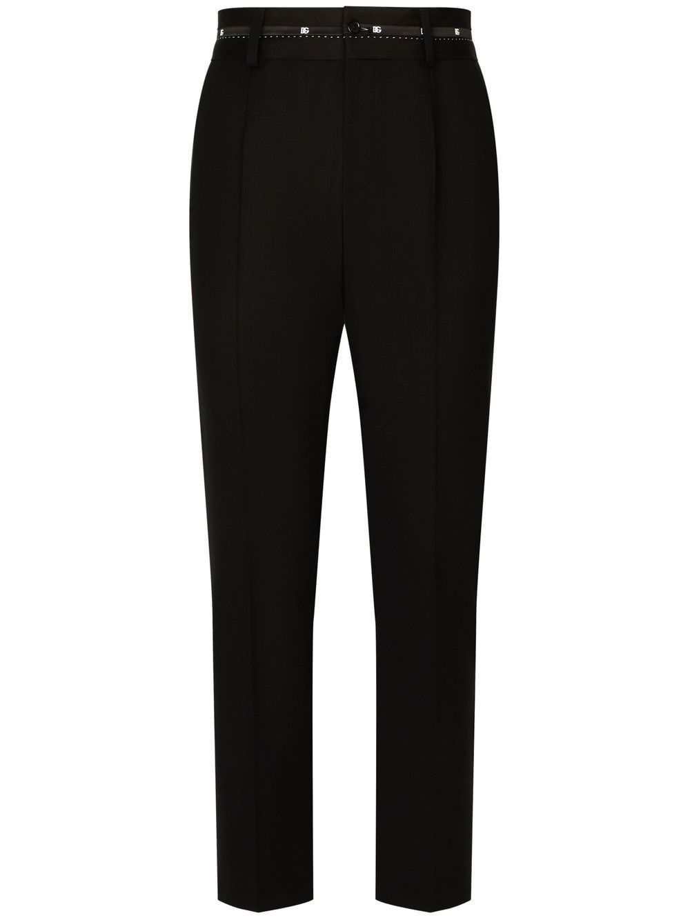 Dolce & Gabbana Contrast Stripe Straight-leg Jeans In Black