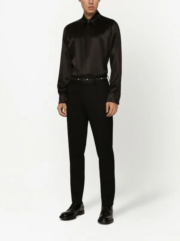 Dolce & Gabbana logo-waistband Tailored Trousers | Black