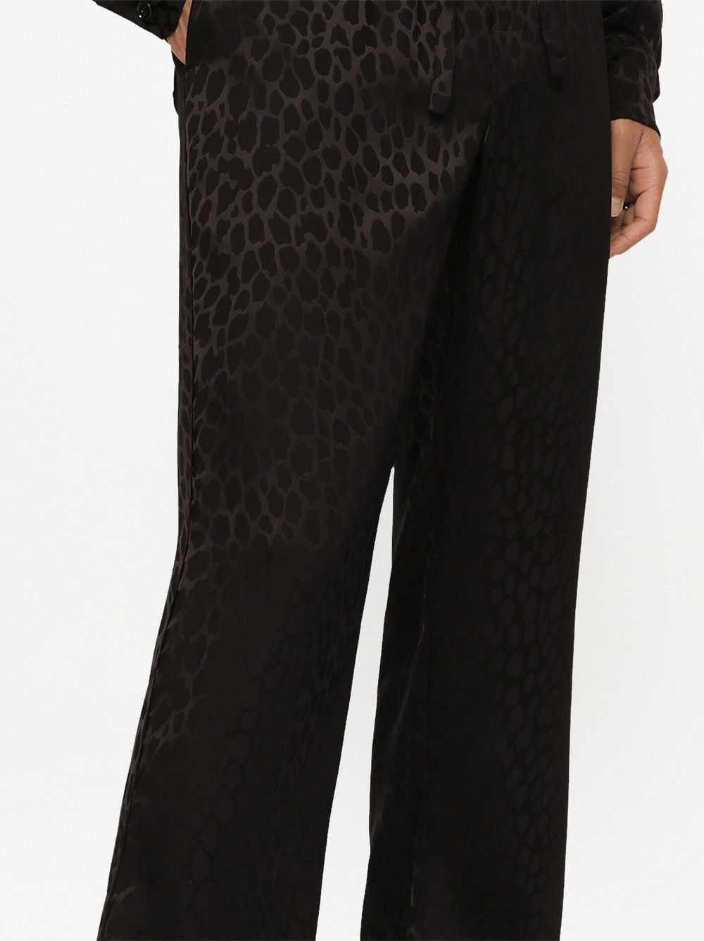 Shop Dolce & Gabbana Ocelot-print Jacquard Silk Track Pants In Black