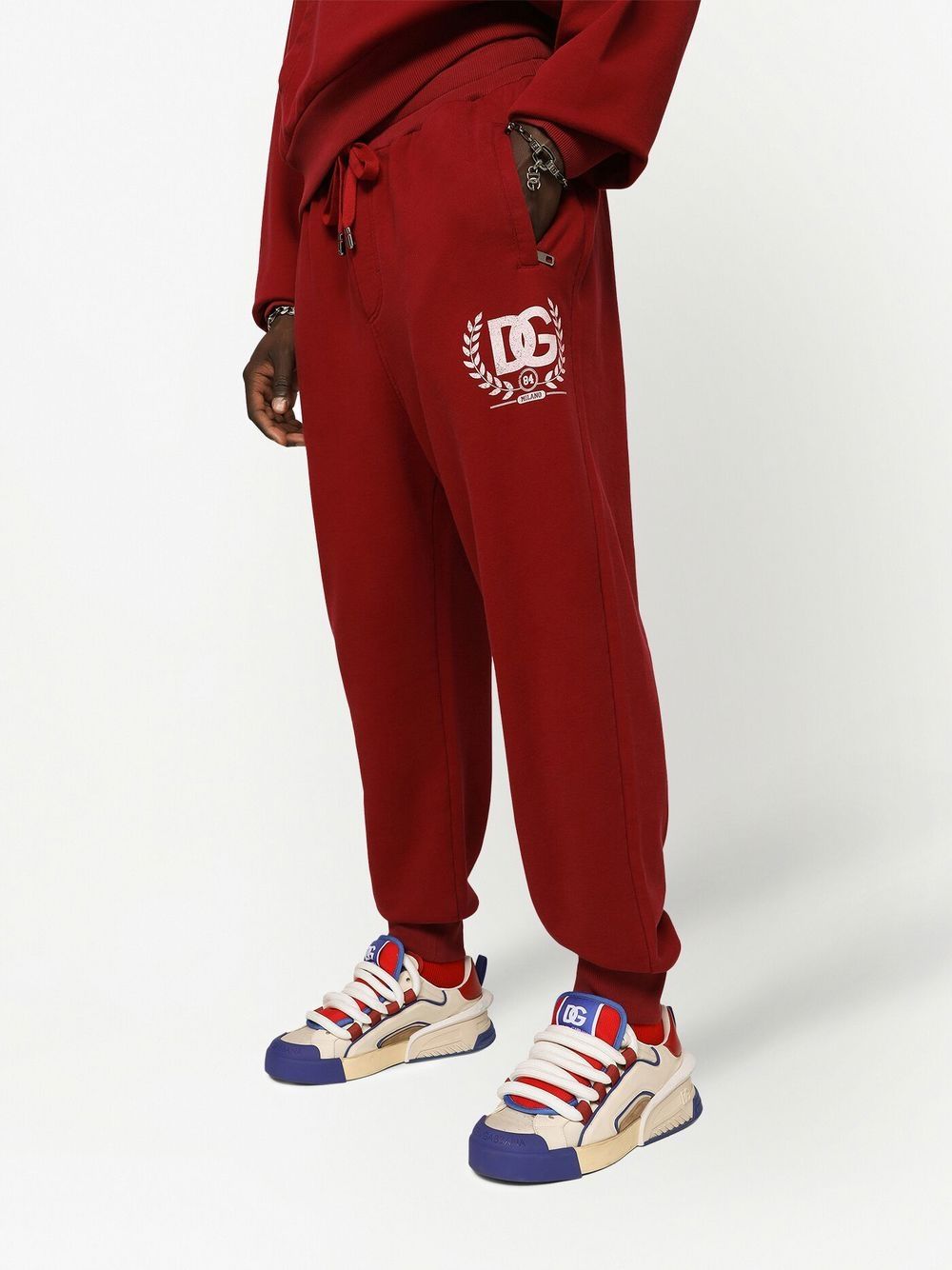 Shop Dolce & Gabbana Dg-logo Track Pants In Red