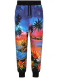 Dolce & Gabbana tropical-print drawstring track pants - Blue