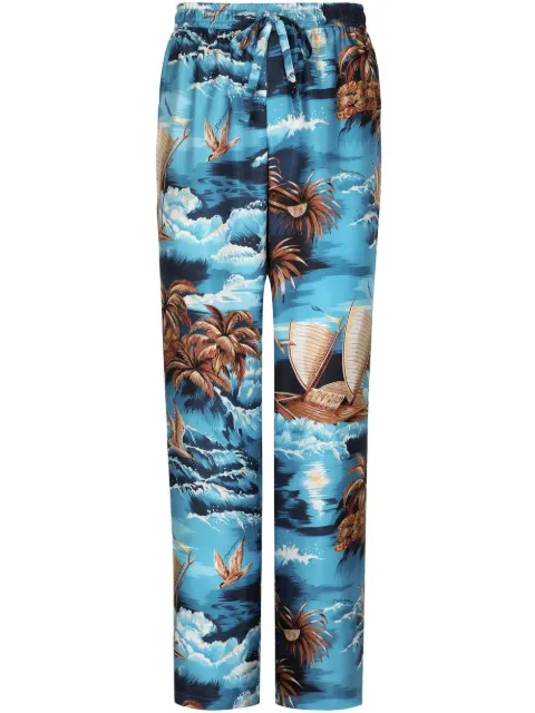 Dolce & Gabbana graphic-print silk trousers
