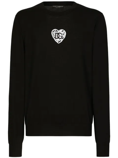 logo-print silk jumper
