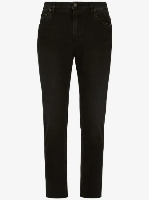 Dolce & Gabbana logo-appliqué tapered-leg jeans