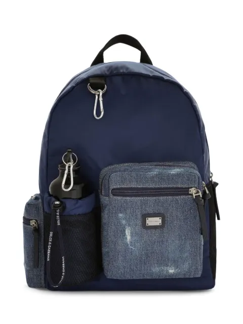 Dolce & Gabbana Kids logo-tag denim backpack