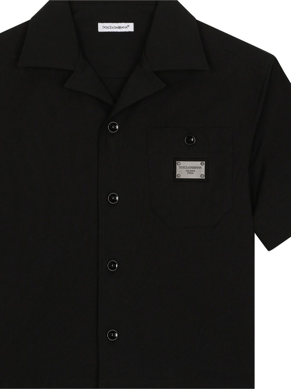 Shop Dolce & Gabbana Logo-tag Poplin Shirt In Black
