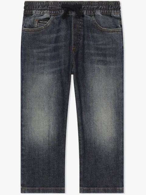 Dolce & Gabbana Kids logo-appliqué straight-leg jeans