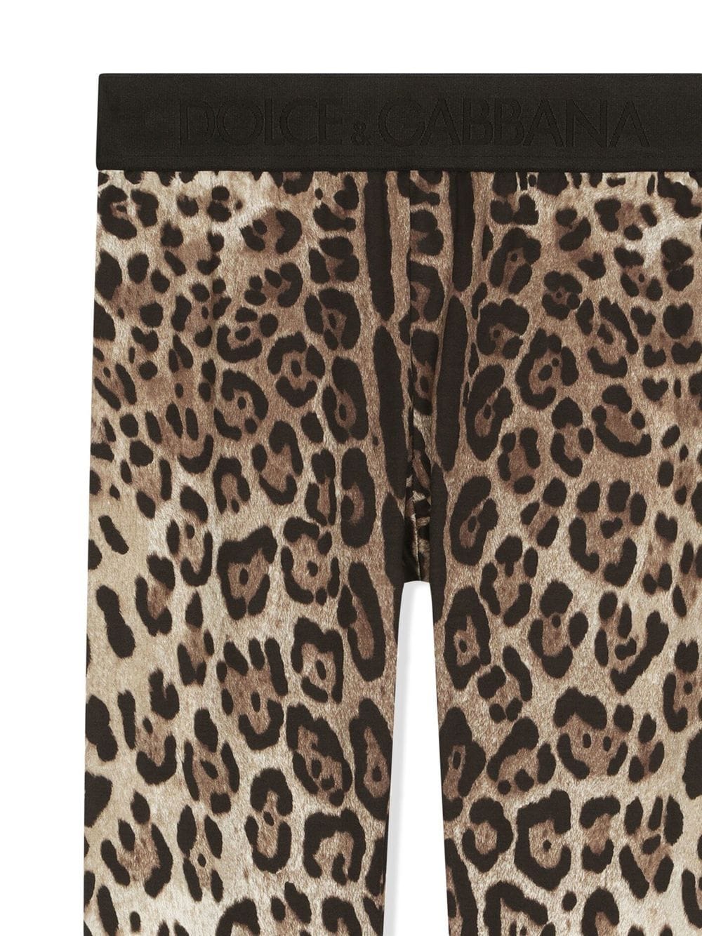Shop Dolce & Gabbana Interlock Leopard-print Leggings In Brown