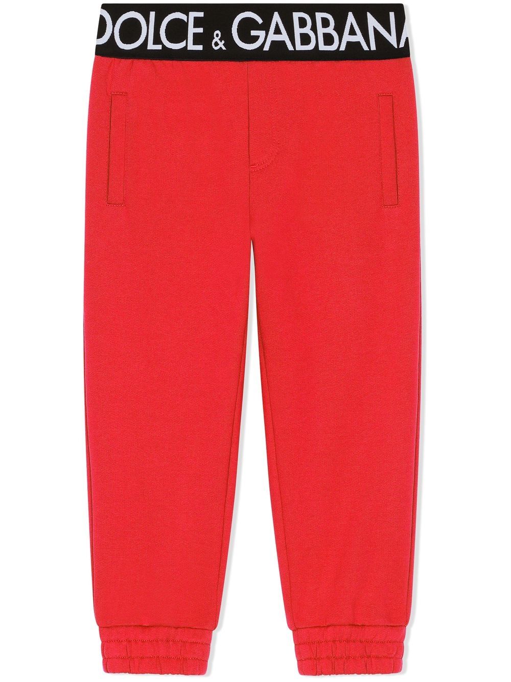 Dolce & Gabbana Kids' Logo-waistband Track Trousers In Red