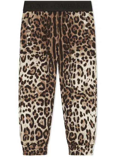 Dolce & Gabbana Kids leopard-print track pants